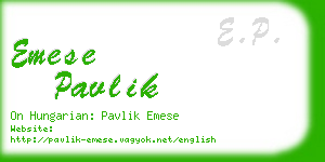 emese pavlik business card